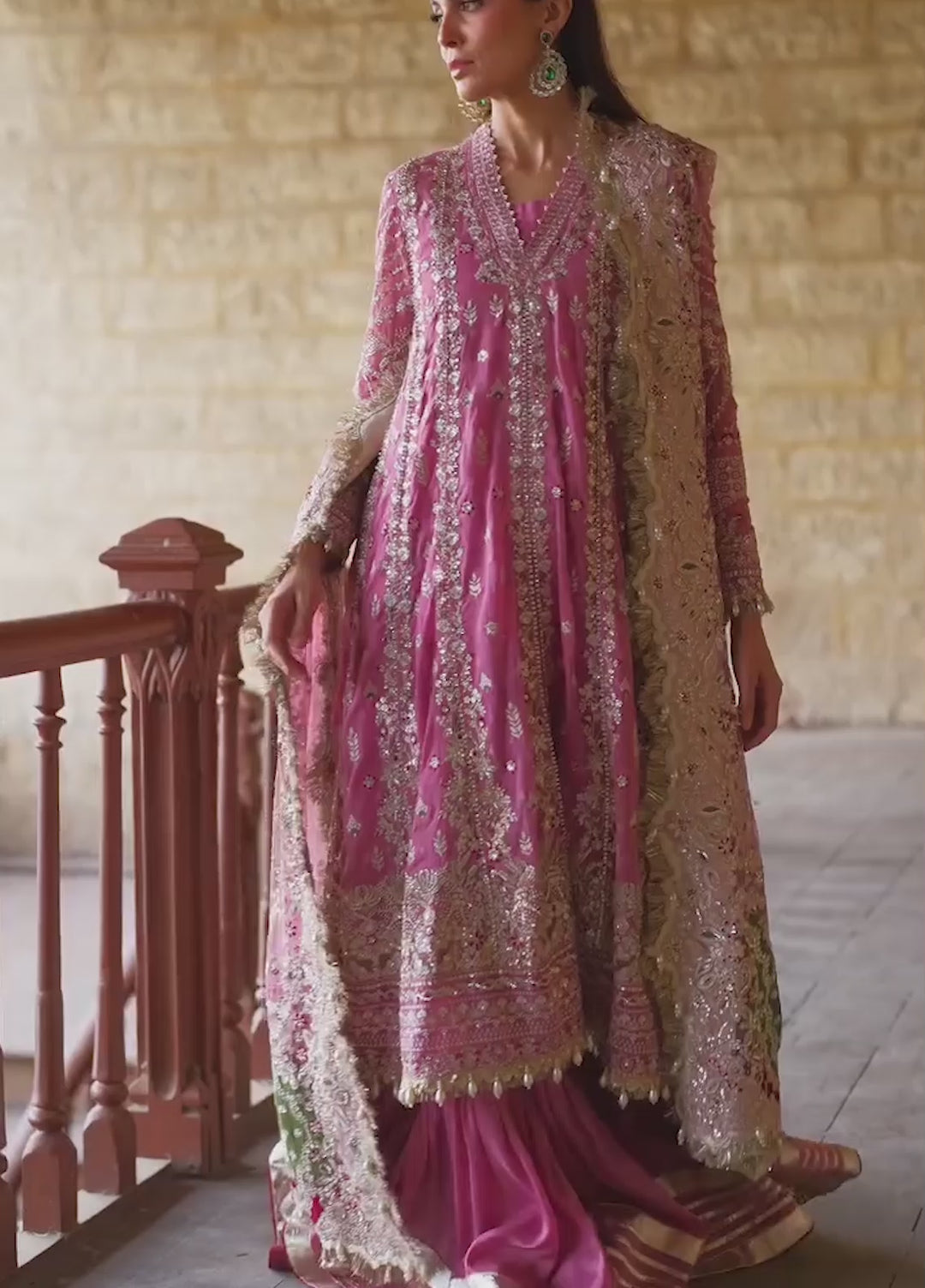 Dastangoi by Afrozeh Unstitched Embroidered Poly Net 3 Piece Suit AF26UDW Riwayat FW01215 - Wedding Collection