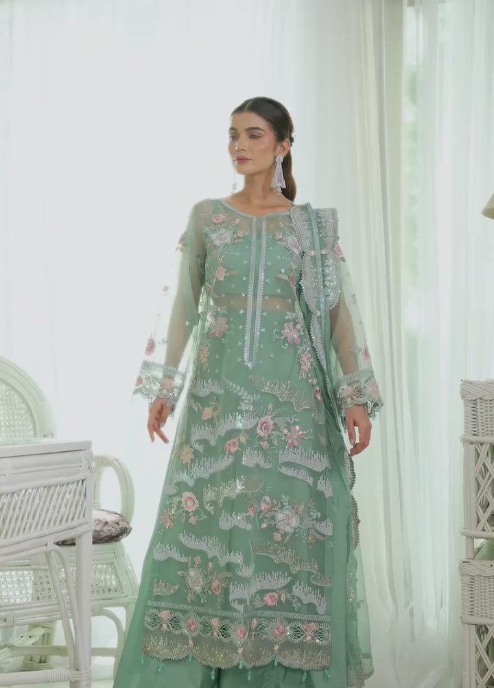 Zebtan Women Unstitched Embroidered Organza 3 Piece Suit ZM-02 Festive Collection