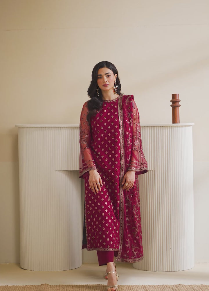 Roohi By Zarif Unstitched Formal Embroidered Net Suits 4 Piece ZR25UF RFE-03 Afrah - Formals Collection
