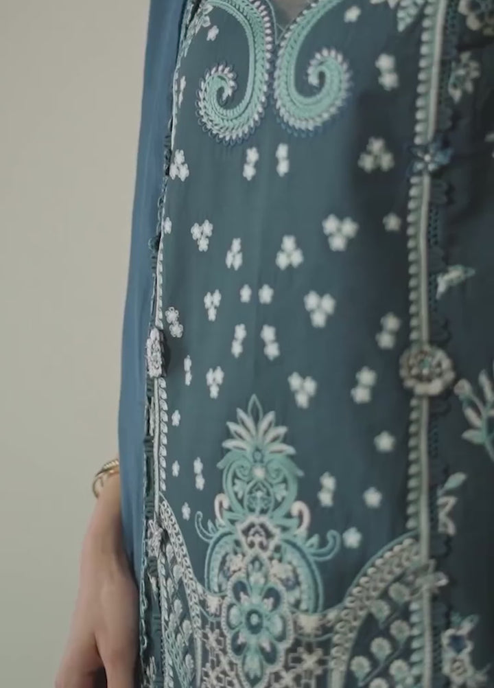 Blooming Flower by Zariya Unstitched Embroidered Lawn 3 Piece Suit ZRY26ULB FAUNA ZB-60101 - Festive Collection