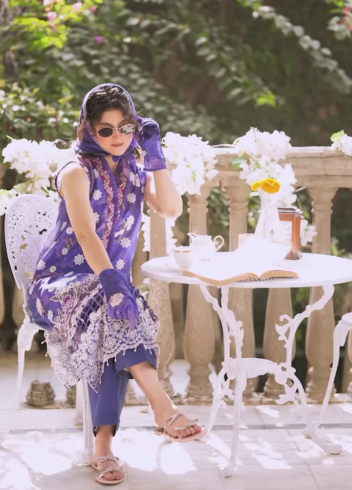 Gulkari by Asifa and Nabeel Chikankari Lawn Suit Unstitched 3 Piece AN25G GKL-11 Ophelia - Summer Collection