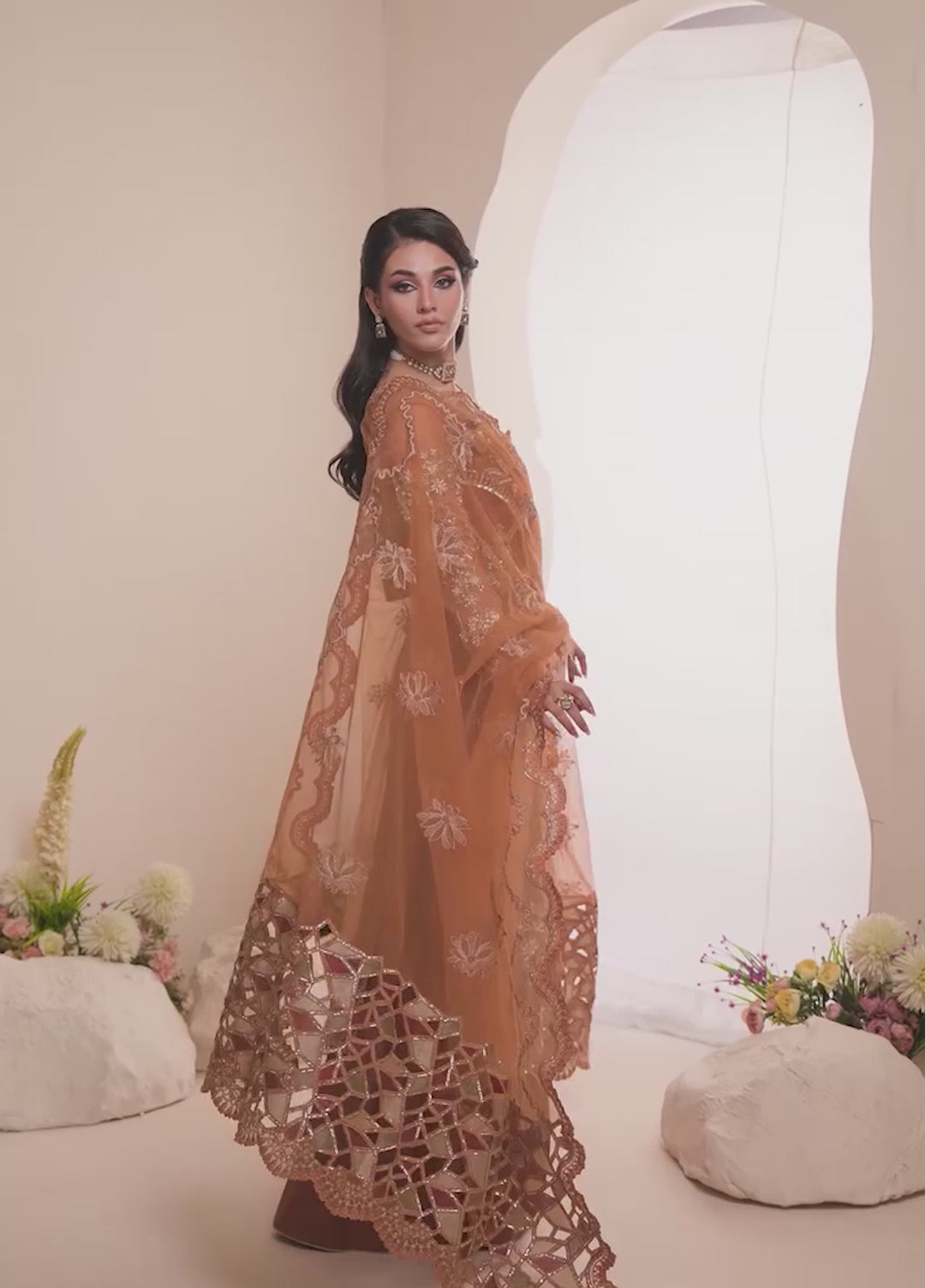 Naqash e Naaz by Waresha 3 Piece Hand work Net WB-07 SAHIBA - Formals Collection
