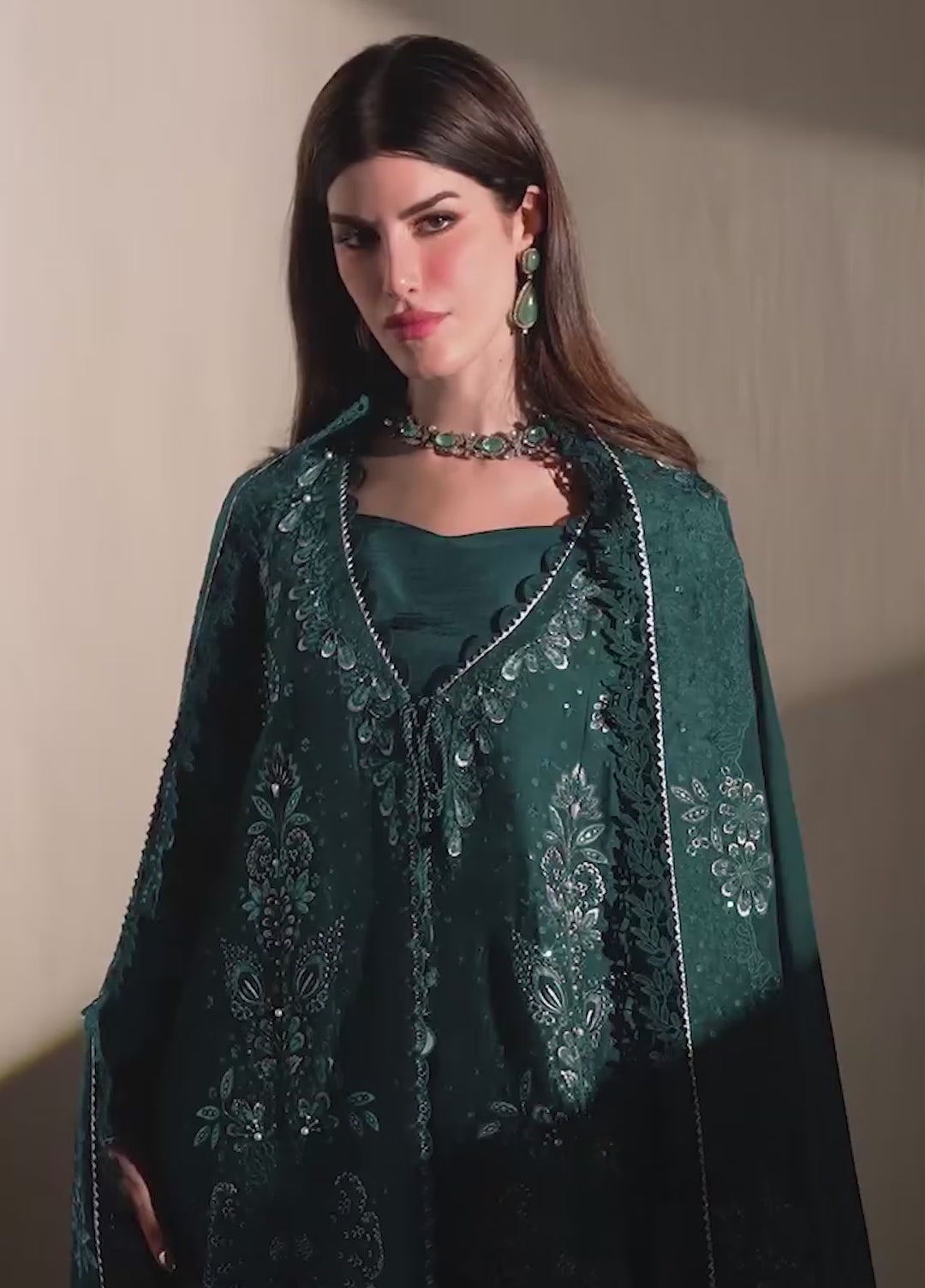 The Silk by Nureh Unstitched Embroidered Premium Silk 3 Piece Suit NU26USF S-33 - Festive Collection