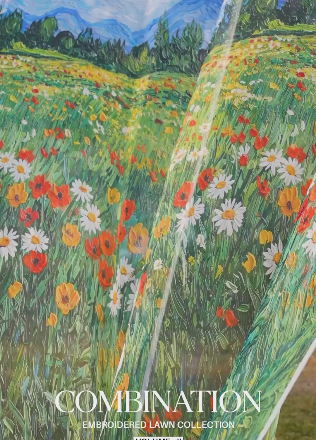 Combination by Charizma Unstitched Embroidered Lawn 3 Piece Suit CHR26UCL CC6-14 - Summer Collection