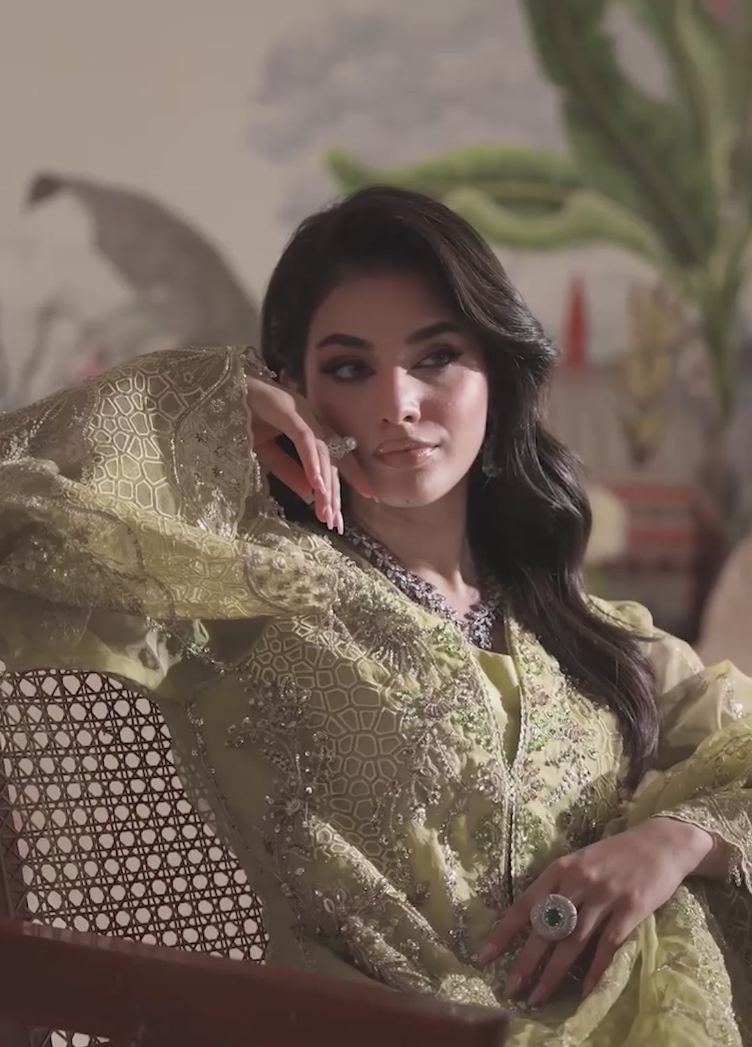 Naqash e Naaz by Waresha 3 Piece Hand work Net WB-03 BAHAAR - Formals Collection
