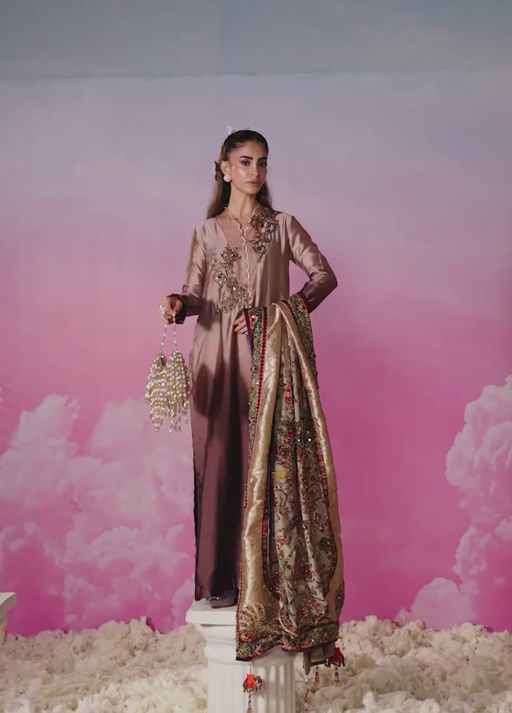 Mount Olypus by Musferah Saad Pret Embroidered Tissue Silk 2 Piece Aurora Rose - Festive Collection