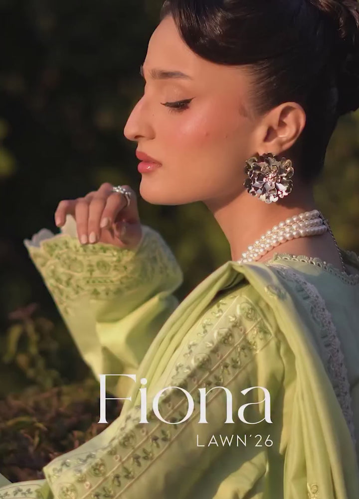 Fiona by Mahnur Unstitched Embroidered Lawn 3 Piece Suit MN26UFL F-14 - Summer Collection