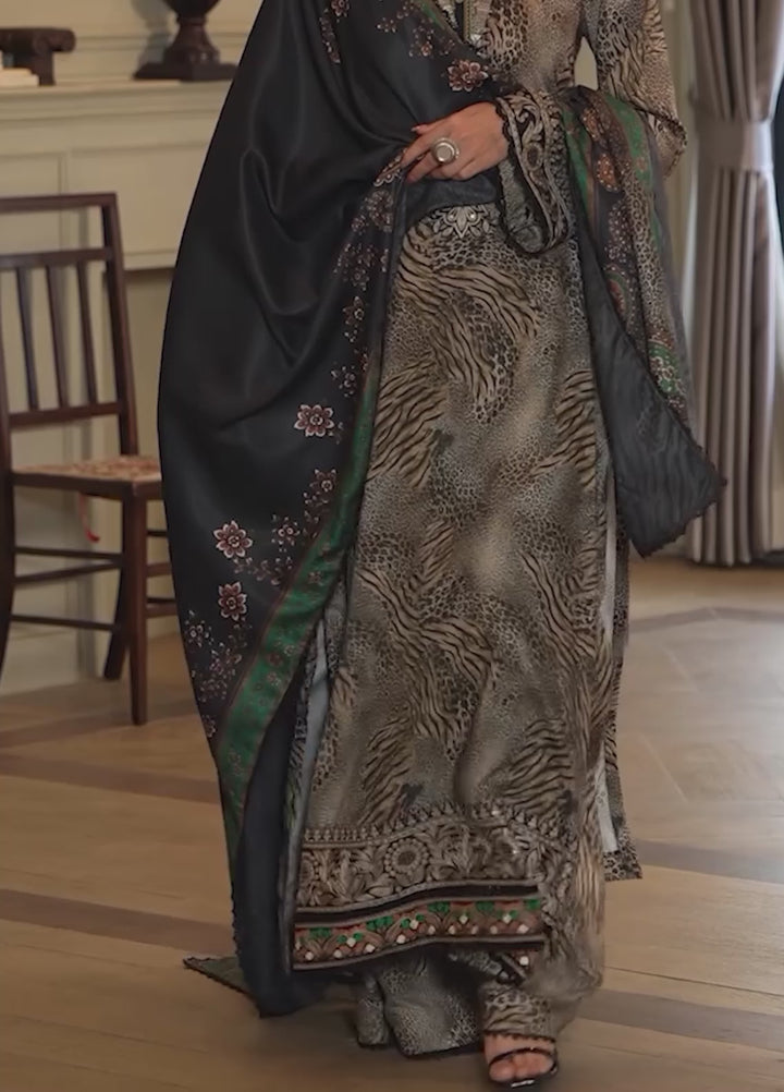 Noor by Saadia Asad Unstitched Printed Linen 3 Piece Suit SA26UNL D1 B - Winter Collection