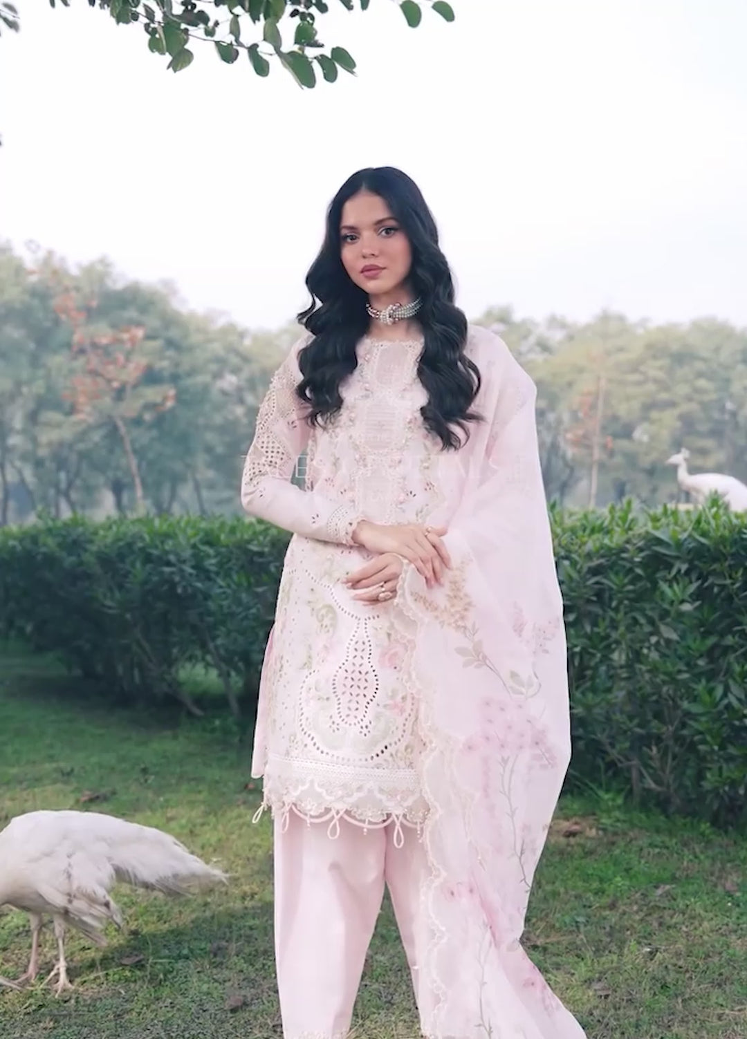 Tales of Petals by Sardinia Unstitched Embroidered Luxury Lawn 3 Pcs Suit SRD26UTP D-6 Pink Breeze - Festive