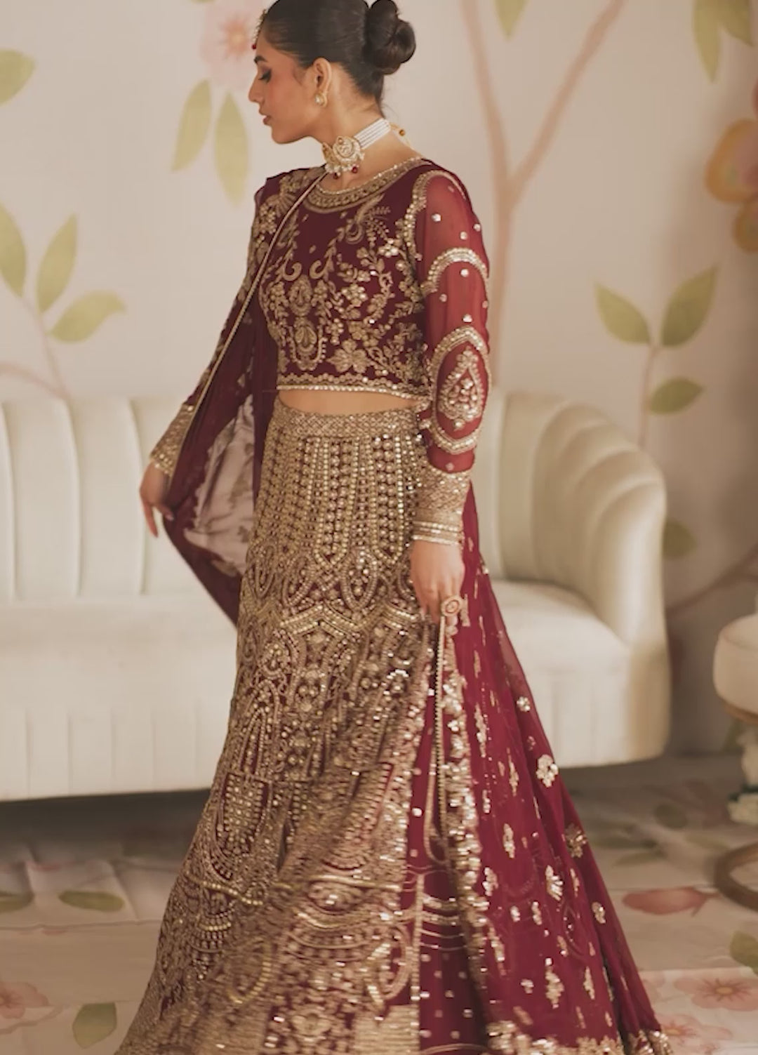 Shehnai by Zarif Embroidered Chiffon Suit Unstitched 3 Piece ZR25UF ZS-05 Sheesham - Formals Collection