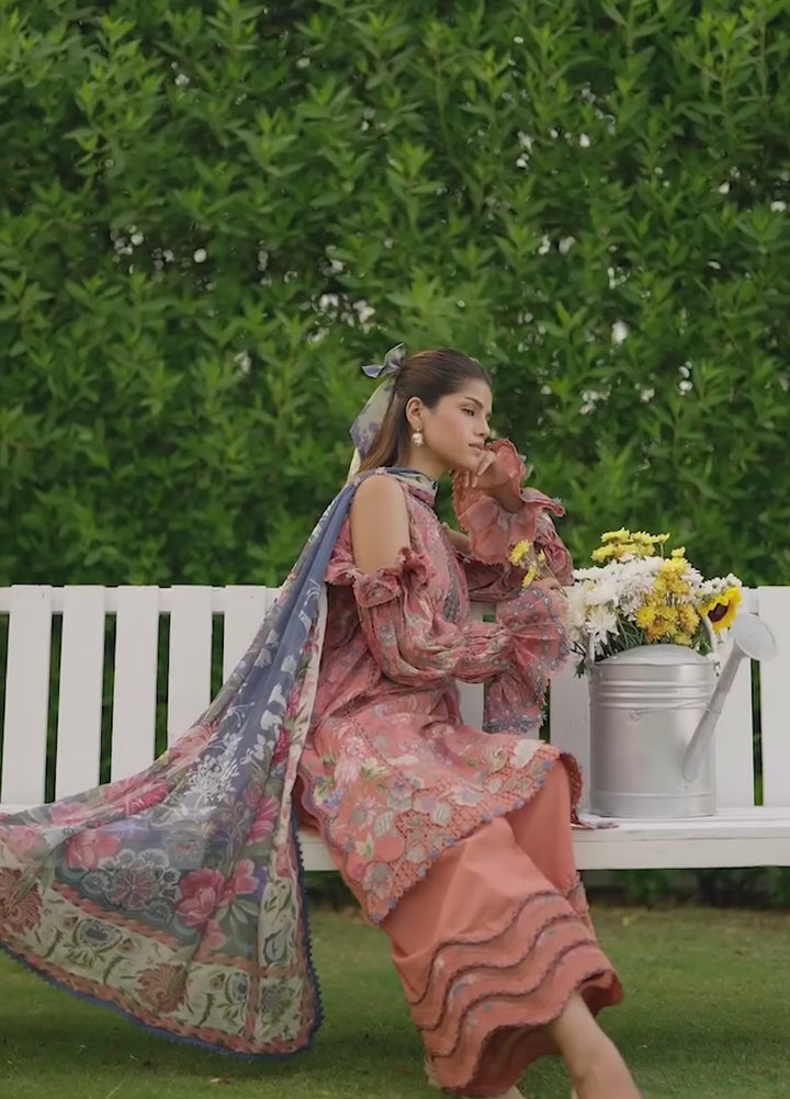 Belladore by Elaf Premium Unstitched Printed Lawn 3 Piece Suit EL26ULB Lovelle EPA-3B - Summer Collection