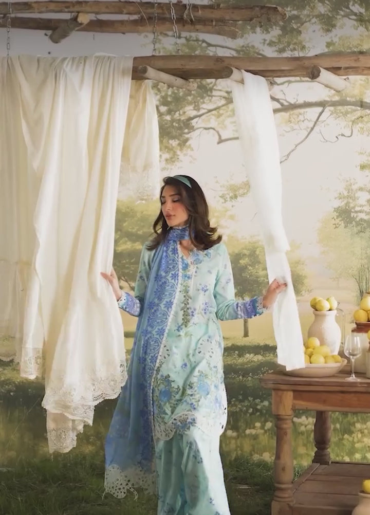 Bloom by Nureh Unstitched Embroidered Doria Lawn 3 Piece Suit NU26ULB BL-14 - Summer Collection