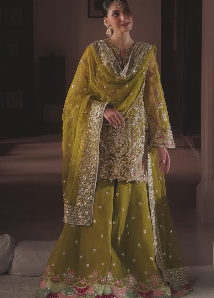 Shehnai by Afrozeh Unstitched Hand work Organza 3 Piece Suit AF26USW Zarminay AFR-0152 - Wedding Collection