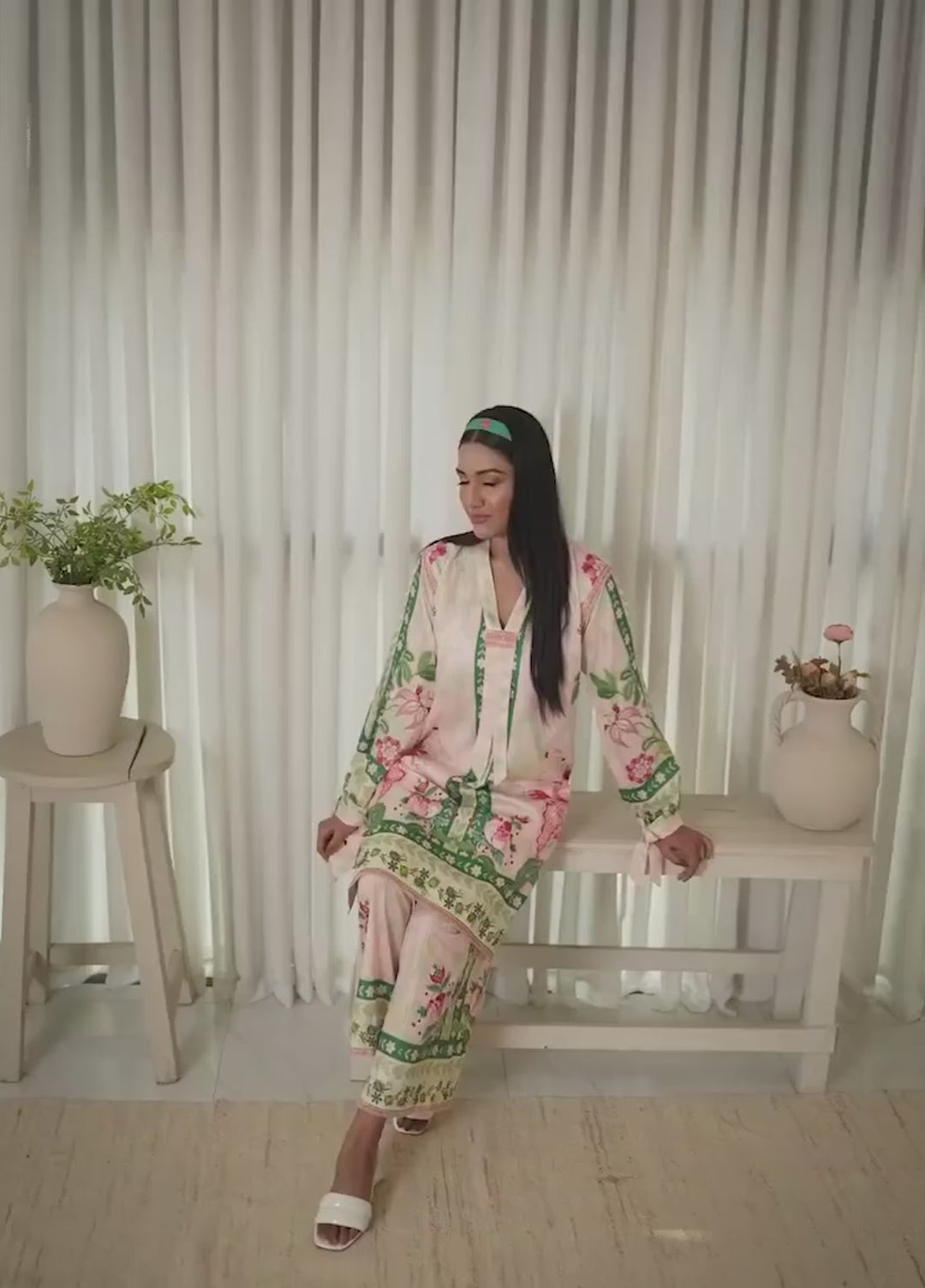 Karashe Women Pret Printed Blended Lawn Co-Ord Sets Blush - Summer Collection