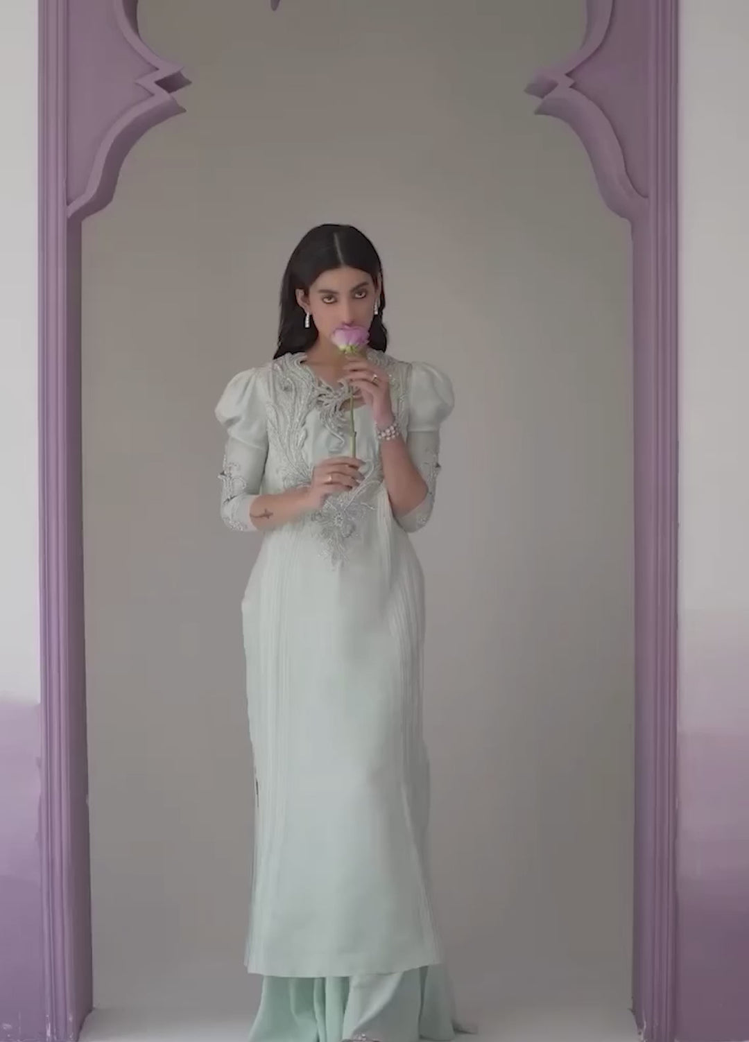 Jamnii Pret Embroidered Tissue Silk 2 Piece Suit Noor E Hayat