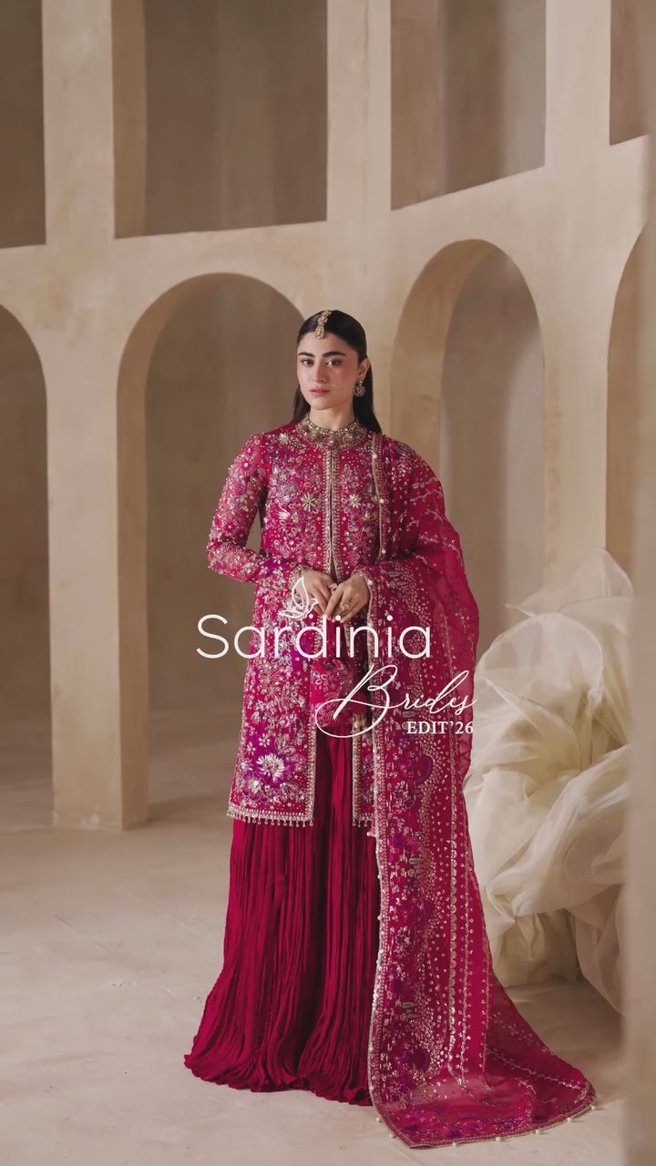 Sardinia Brides Unstitched Hand work Organza 3 Piece Suit SR26UB Rosannia 1808 - Wedding Collection