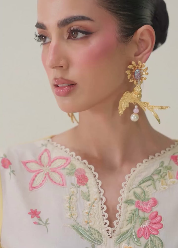 Maryam Hussain Unstitched Embroidered Lawn 3 Piece Suit MH26ULF Titli - Festive Collection