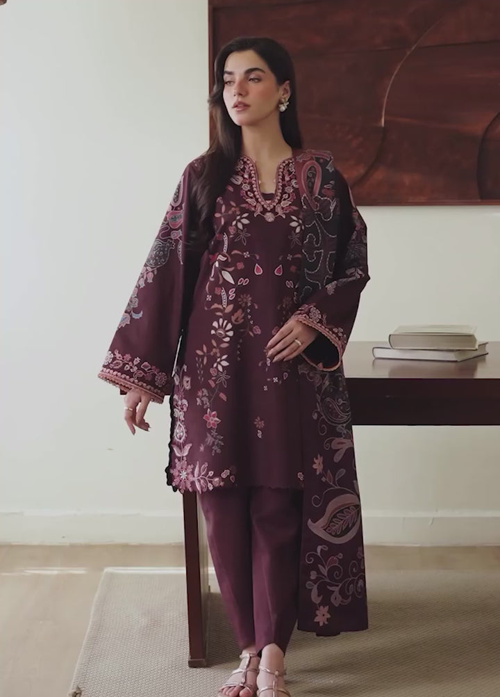 Bellini by Seran Unstitched Printed Viscose 3 Piece Suit SN26UBW Zairel D-03 - Winter Collection