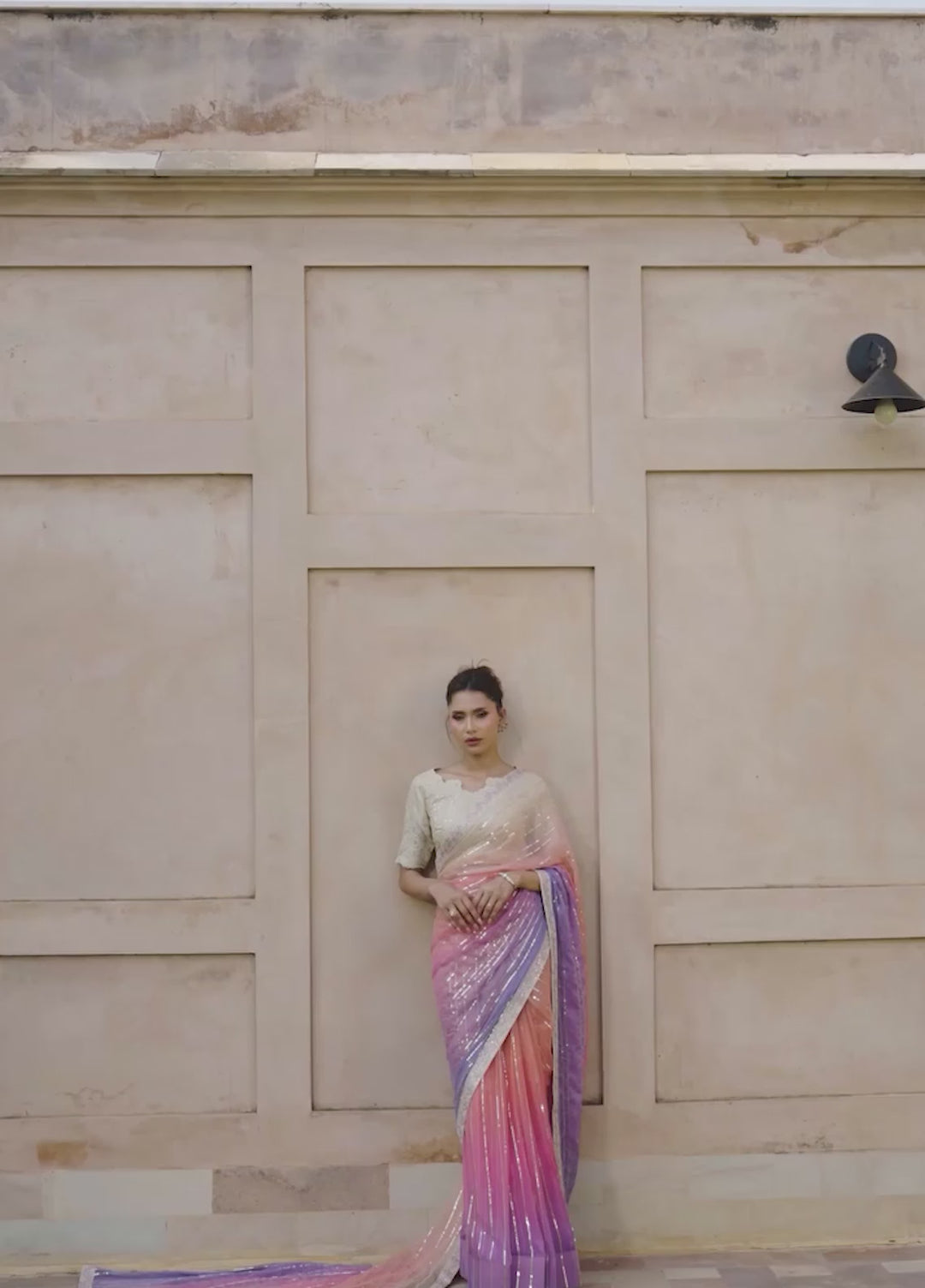 Rusukh by Sahane Unstitched Embroidered Chiffon Saree Suit RUZAIN Festive Collection