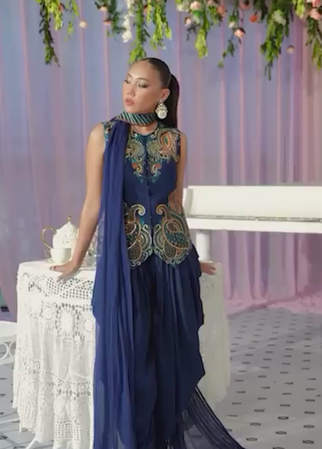 Sera From Nizka By Nida Rehan RTW Embroidered Chiffon 3 Piece Suit Vayra - Festive Collection