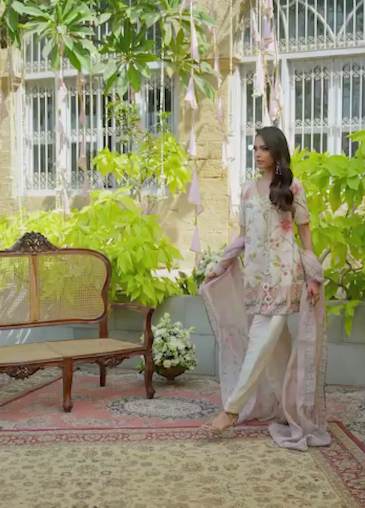 Erina From Nizka By Nida Rehan RTW Hand work Raw Silk 2 Piece Suit Eliana - Festive Collection