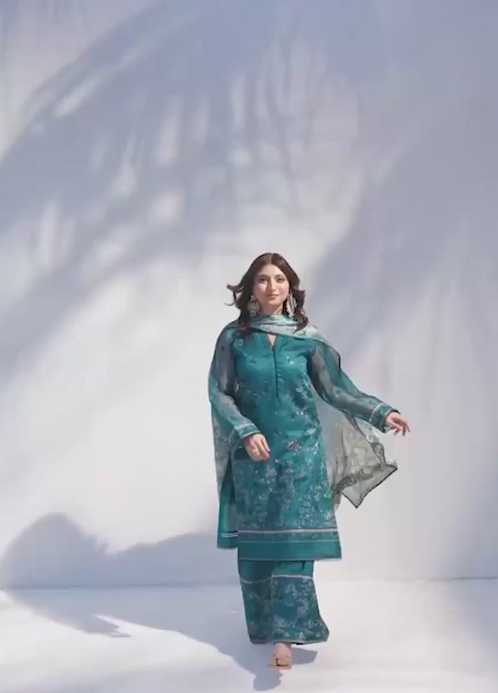 Salitex Unstitched Embroidered Cotton Net 3 Piece Suit SUNW7NO105 - Festive Collection