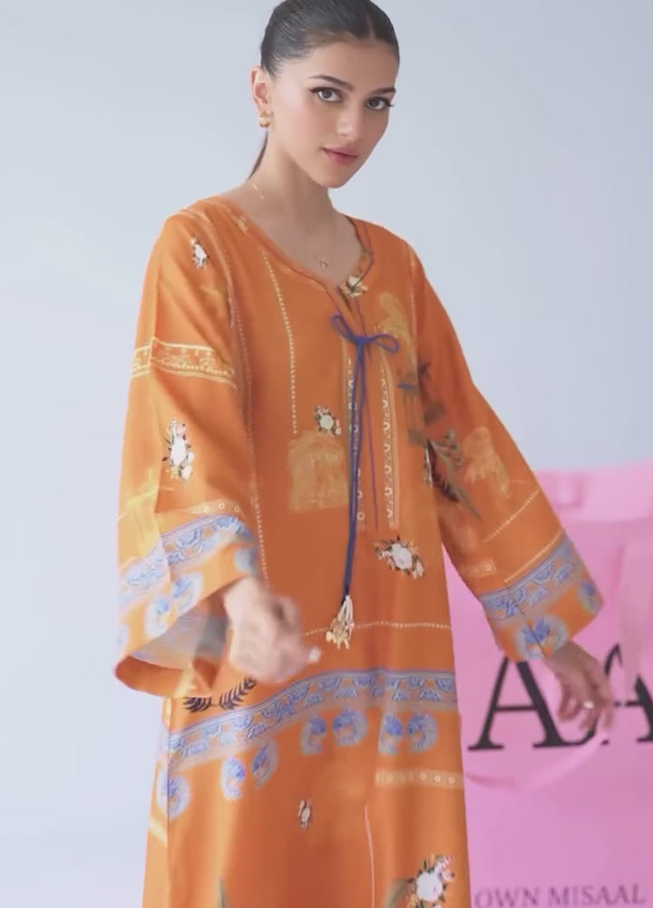 Misaal by Ayesha Somaya Charmed RTW Printed Cotton Silk 2 Piece Suit Citrus Hour - Casual Collection