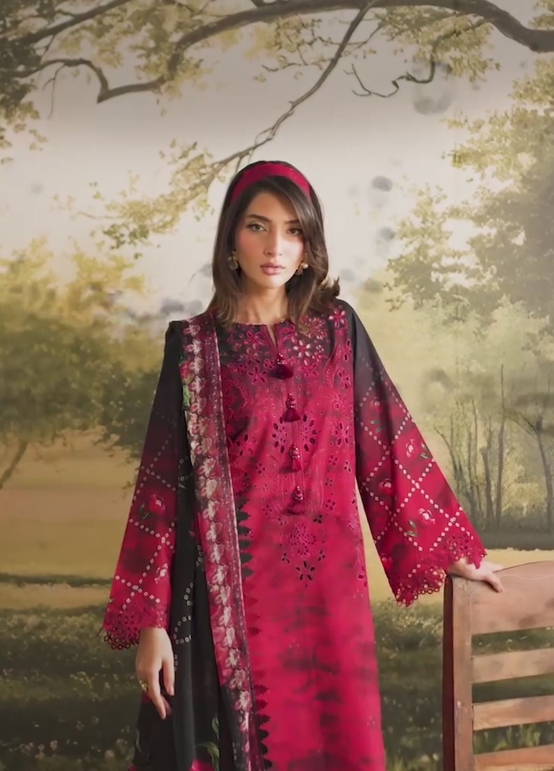 Bloom by Nureh Unstitched Embroidered Doria Lawn 3 Piece Suit NU26ULB BL-15 - Summer Collection
