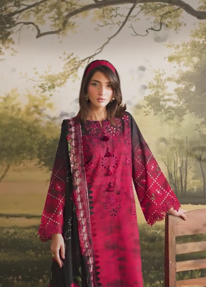 Bloom by Nureh Unstitched Embroidered Doria Lawn 3 Piece Suit NU26ULB BL-15 - Summer Collection