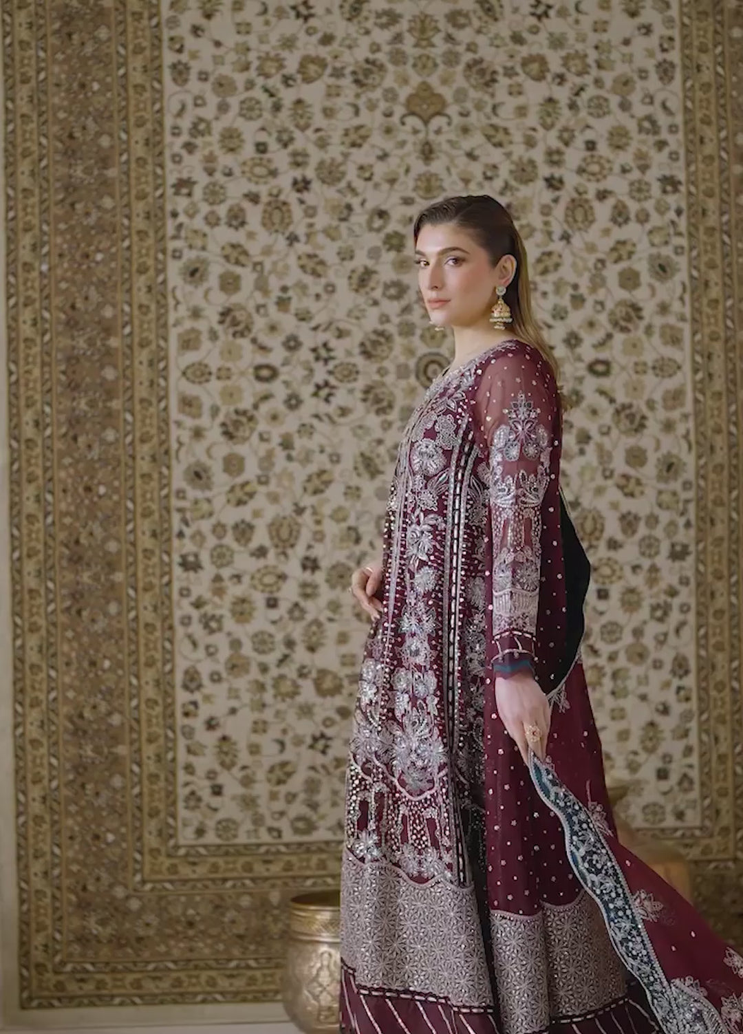 Neorah by Xenia Formals Unstitched Chiffon Embroidered 3 Piece Suit XE26UN D-7 QABITA - Festive Collection