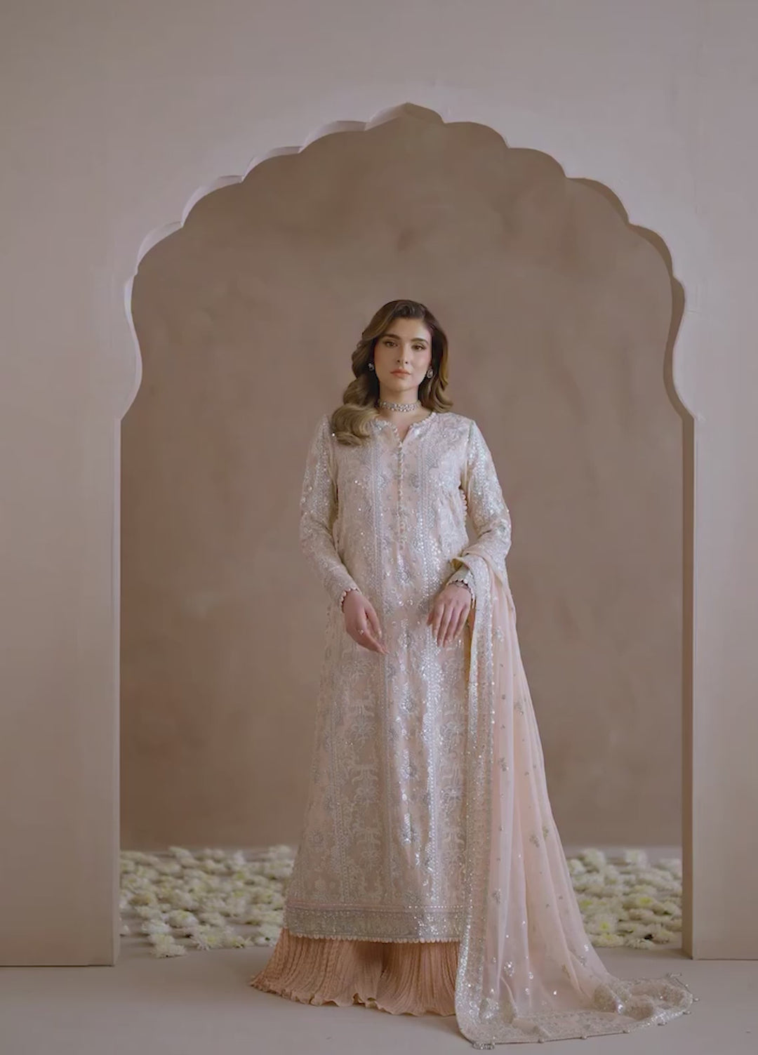 Neorah by Xenia Formals Unstitched Chiffon Embroidered 3 Piece Suit XE26UN D-6 IDRAK - Festive Collection