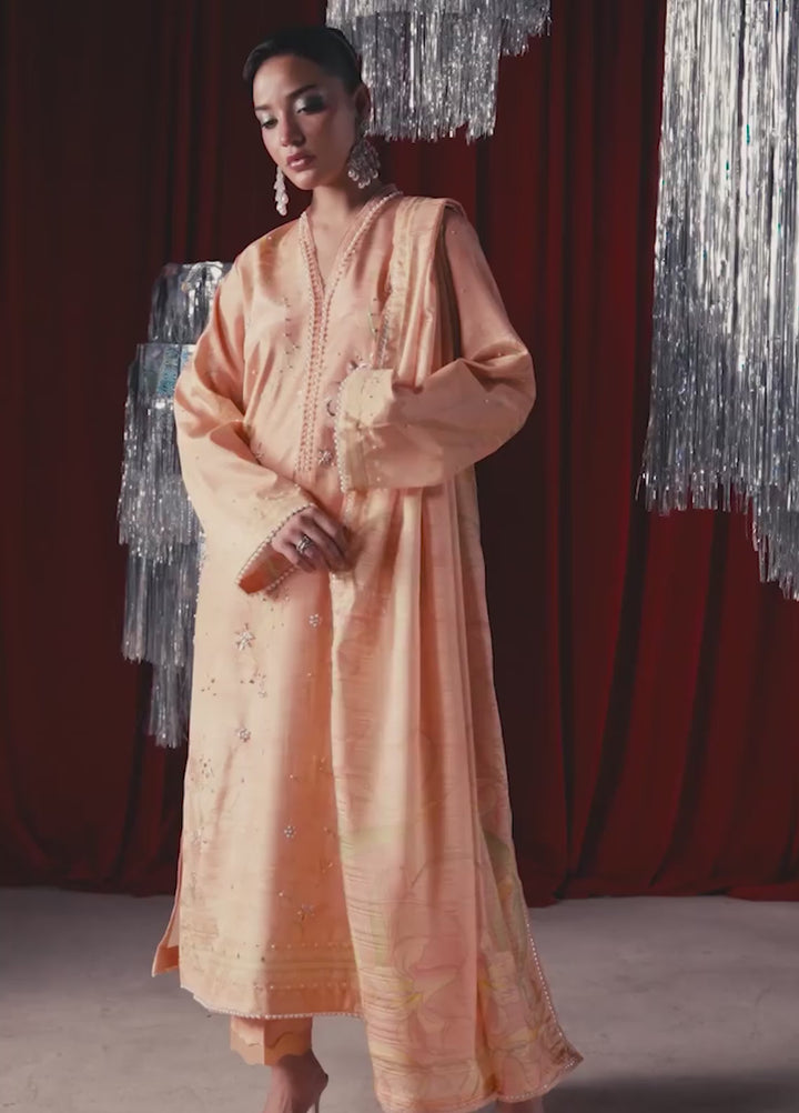 Luxe by Rang Rasiya Unstitched Printed Raw Silk 3 Piece Suit RR26ULS Eloire - Festive Collection