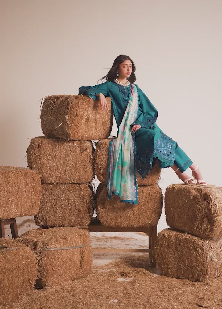 Raha by Nureh Unstitched Embroidered Lawn Doria 3 Piece Suit NU26ULR NE-247 - Summer Collection