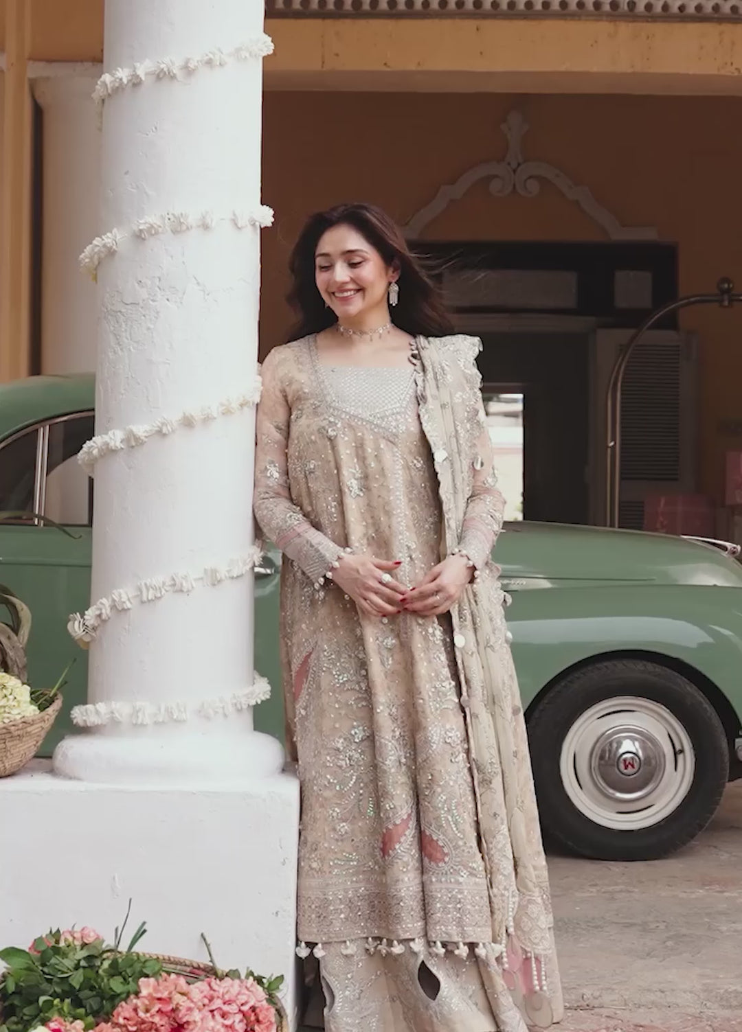 Jhoomro by Nureh Unstitched Embroidered Chiffon 3 Piece Suit NU26UJW NL-96 - Wedding Collection