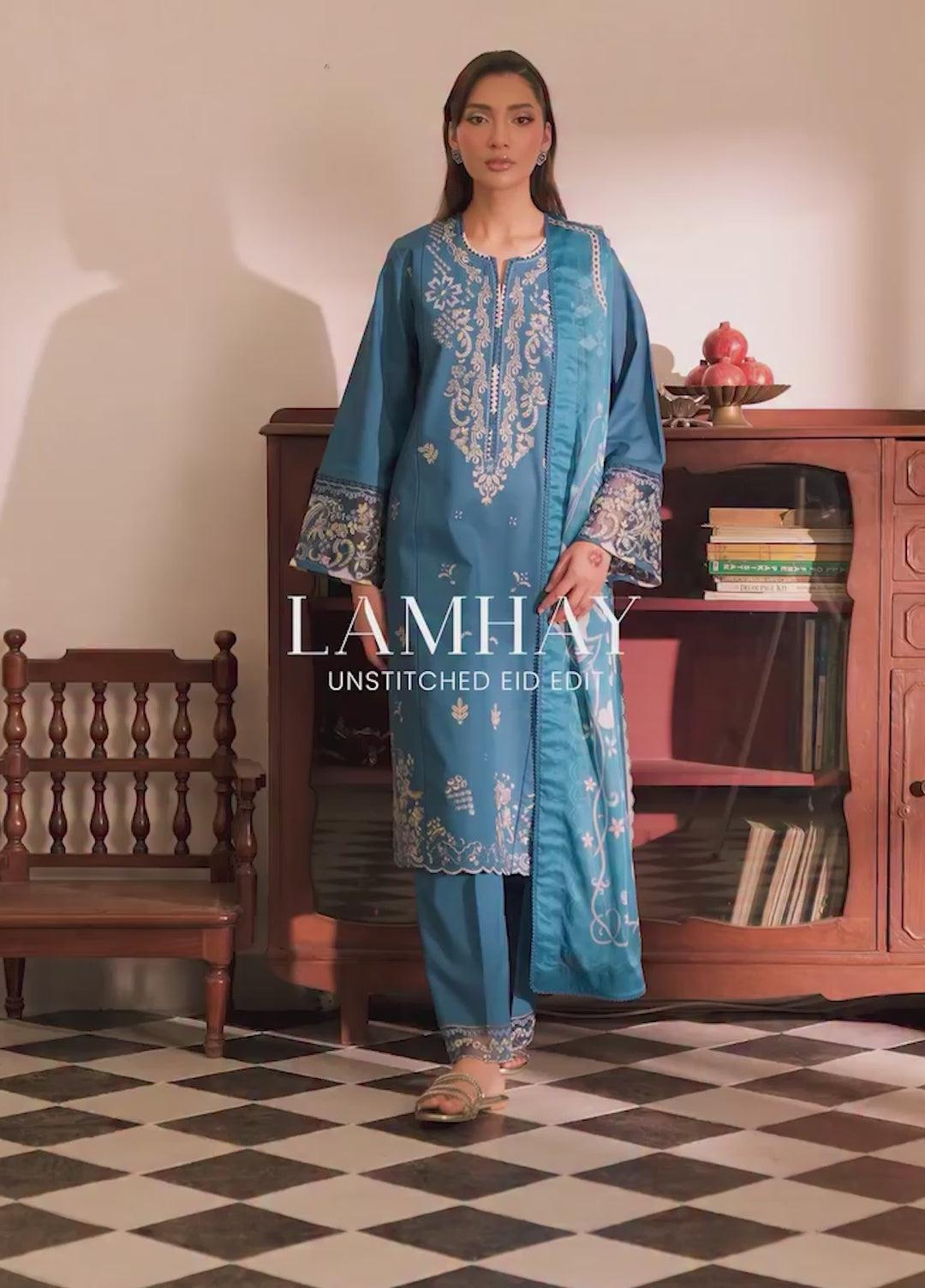 Lamhay by Seran Unstitched Embroidered Lawn 3 Piece Suit SN26ULL D2-Sahar - Eid Collection