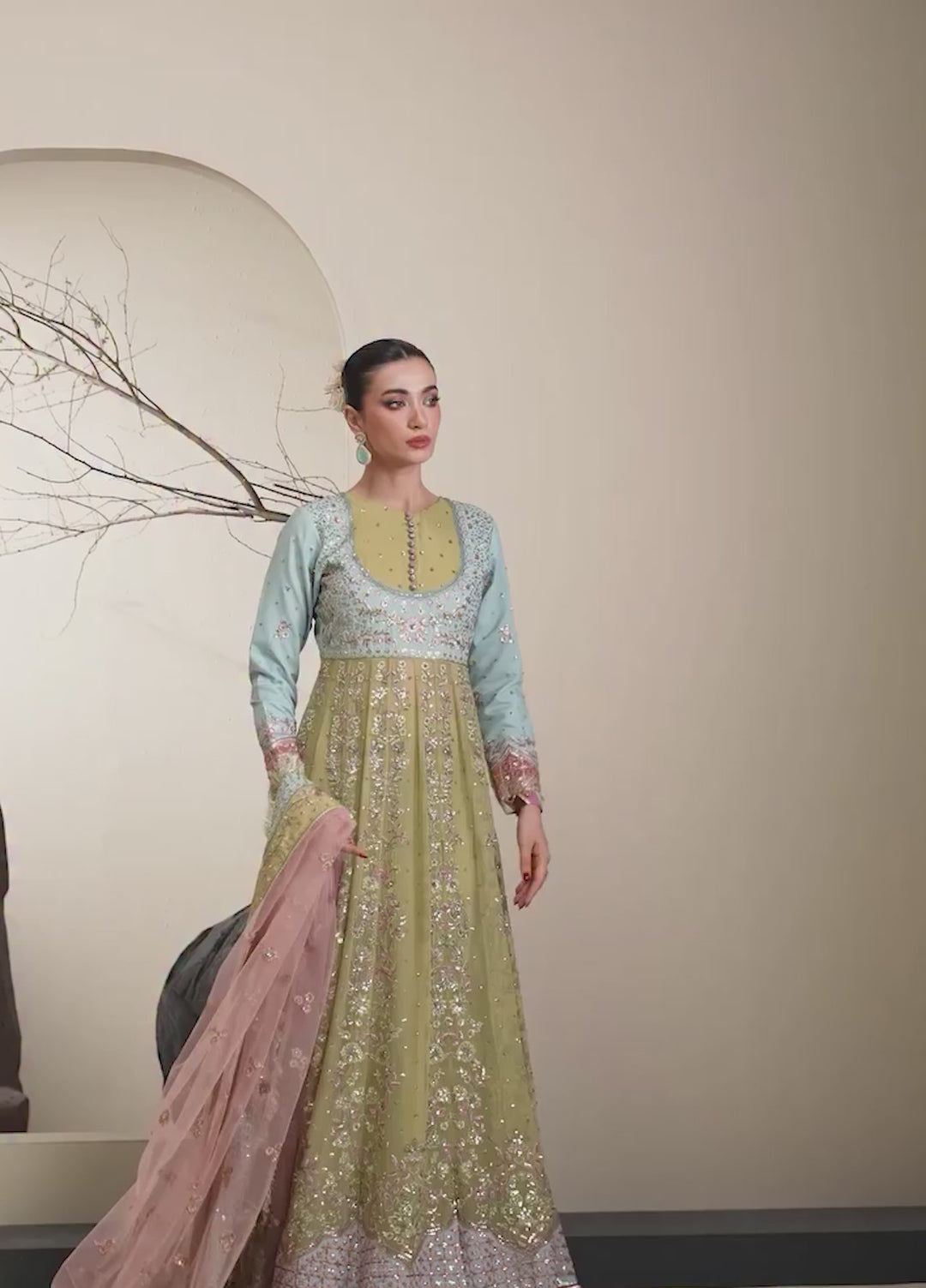 Kalani by Xenia Formals Unstitched Embroidered Raw Silk 3 Piece Suit XE26UKW 09-Zana - Wedding Collection
