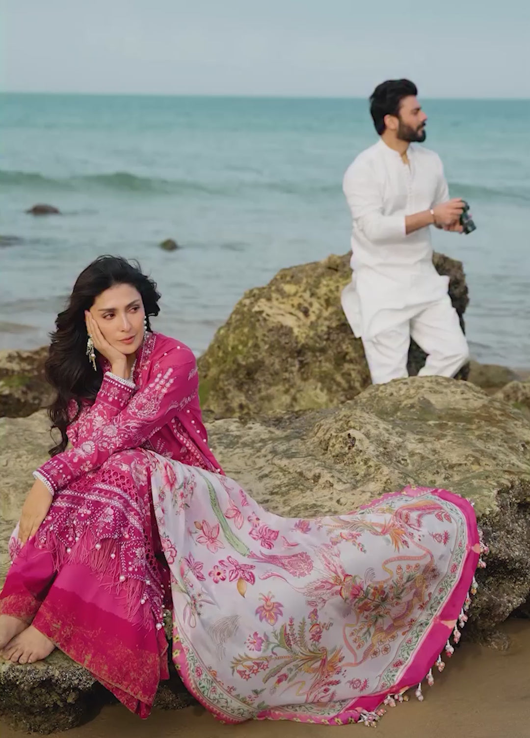 Siraa by Sadaf Fawad Khan Unstitched Embroidered Luxury Lawn 3 Piece Suit SDF26USL Gulrukh - Festive Collection