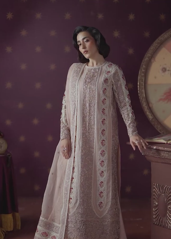 La Fuchsia by Afrozeh Unstitched Hand work Organza 3 Piece Suit AF26ULF Hermit FWU-0072 - Wedding Collection