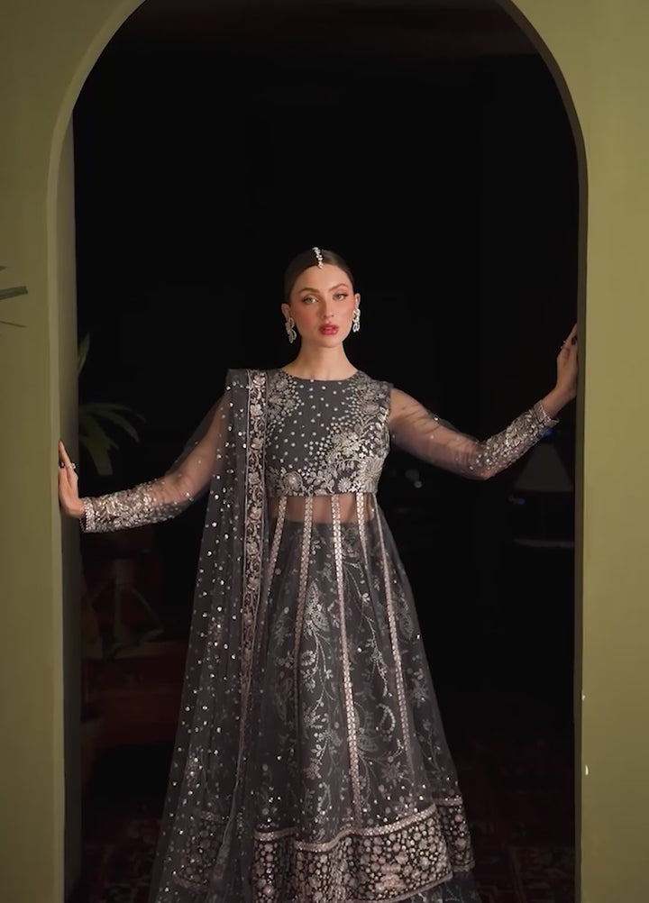 Elaya by Nureh Unstitched Embroidered Net 4 Piece Suit NU26UEF NEL-90 - Festive Collection