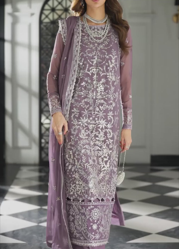 Maison d'or by Sahane Unstitched Embroidered Chiffon 3 Piece Suit CT-27001 PERIWINKLE - Festive Collection
