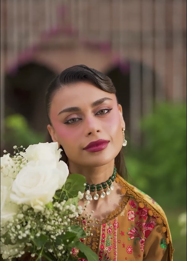Amelia by Mahnur Unstitched Embroidered Corduroy 3 Piece Suit MN26ULW AM-09 - Winter Collection