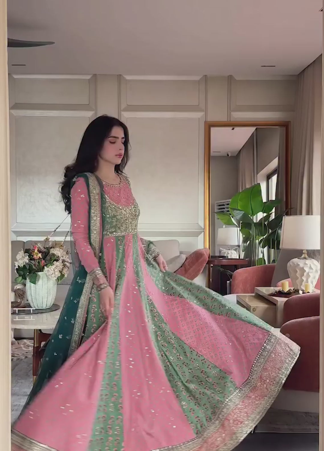 Vera Unstitched Embroidered Silk 3 Piece Suit VR26UWF Rang Multicolor Anarkali - Wedding Collection