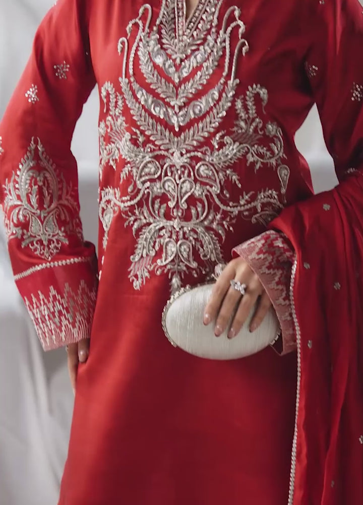 Celeste by Jamni RTW Embroidered Sheesha Silk 3 Piece Suit AMBER Festive Collection