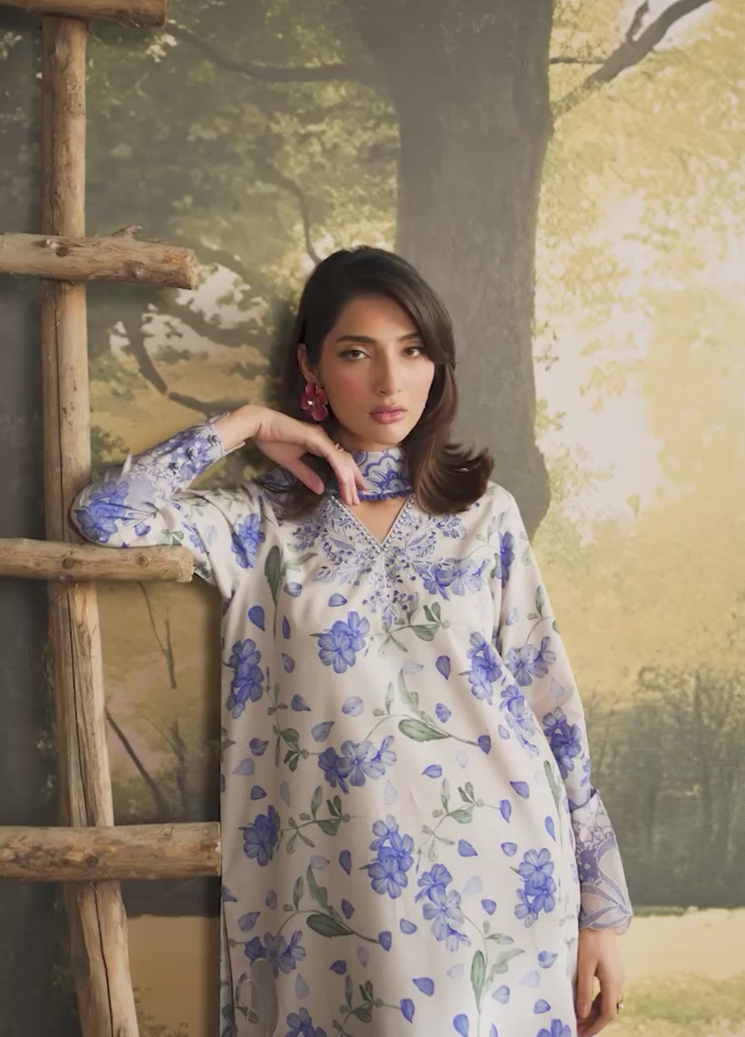 Bloom by Nureh Unstitched Embroidered Doria Lawn 3 Piece Suit NU26ULB BL-16 - Summer Collection