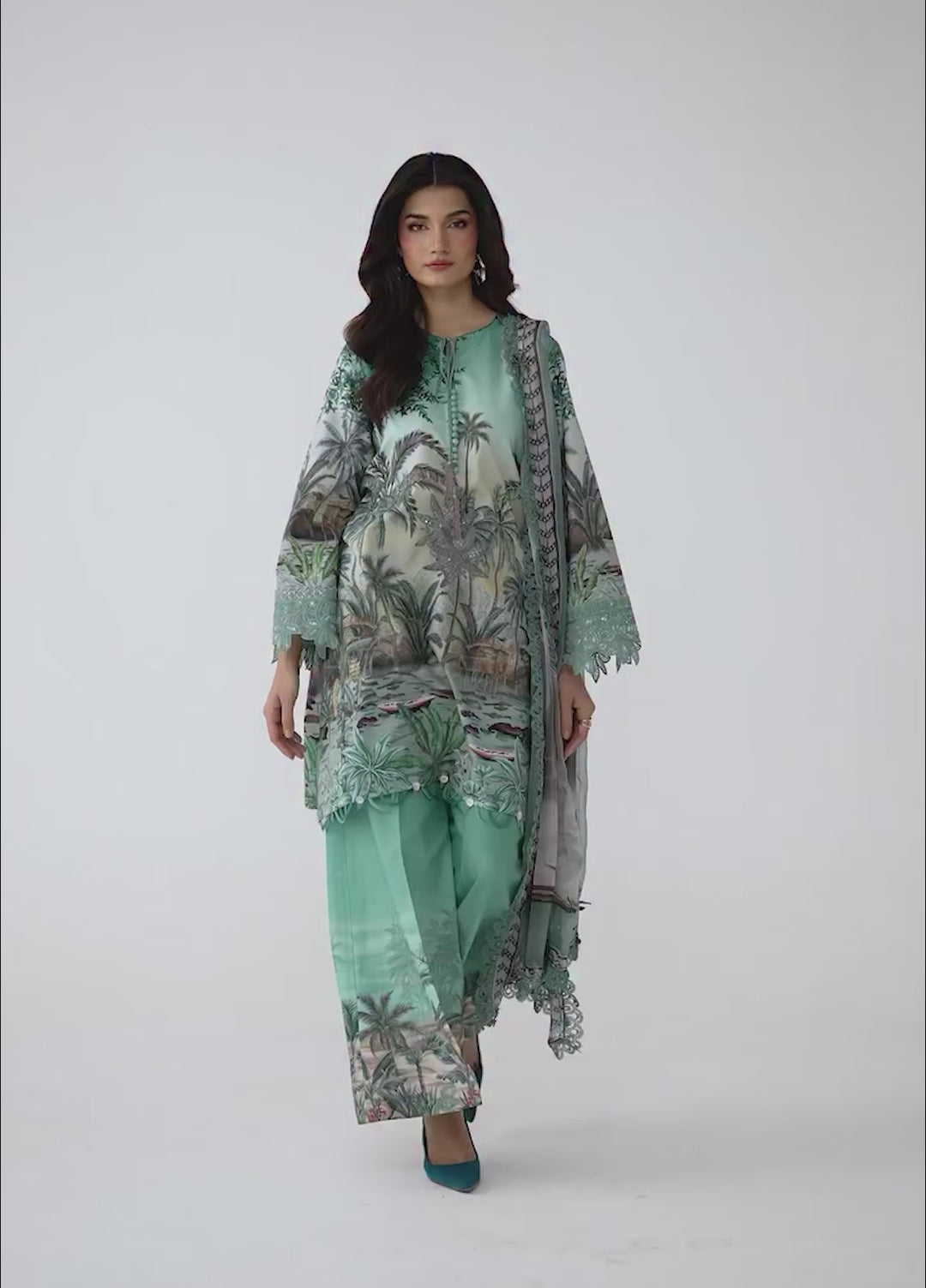 M Prints by Maria B Unstitched Printed Lawn 3 Piece Suit MB26UMP D-07 A - Summer Collection