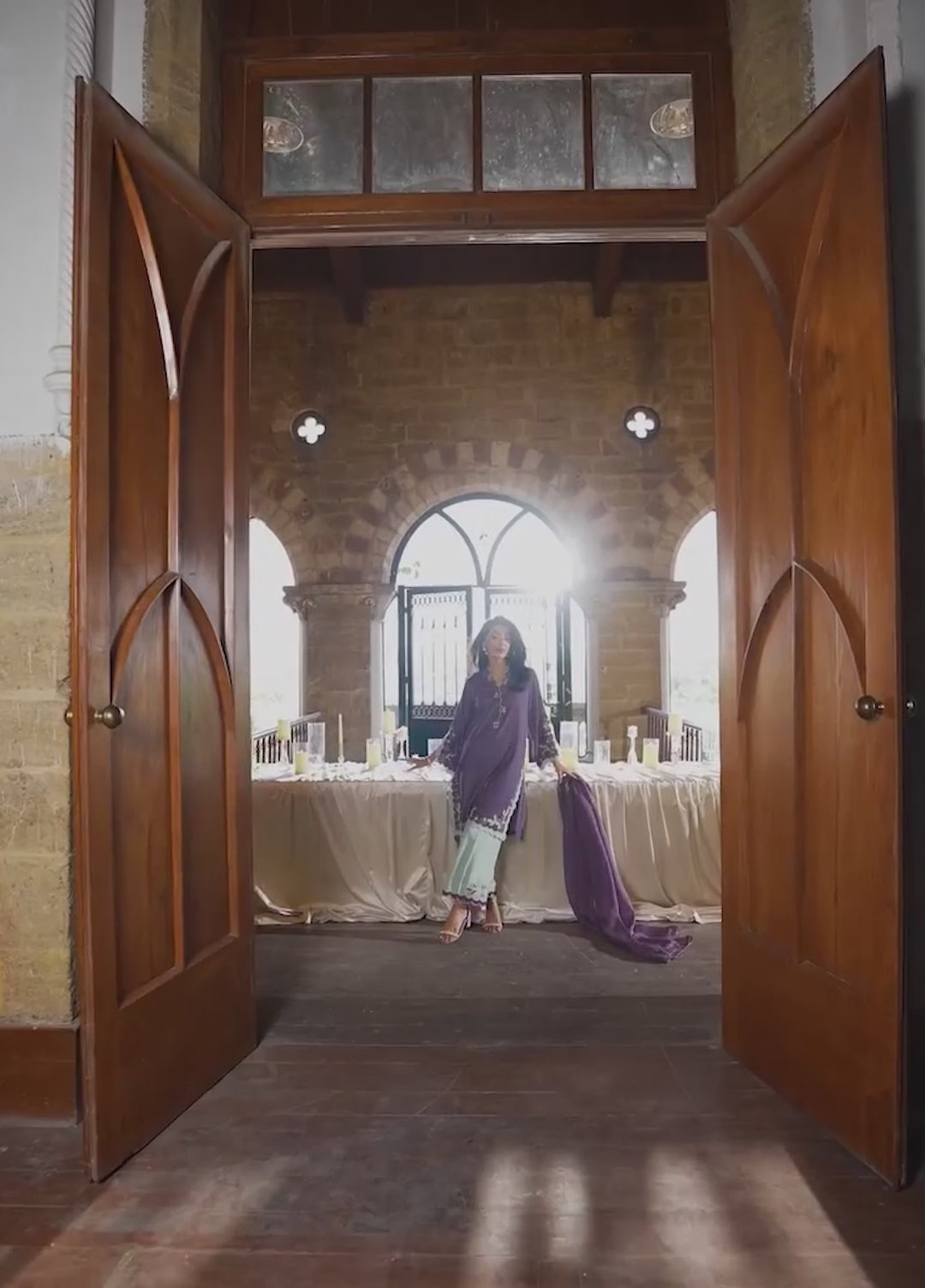 Elayra by Sahar Pret Velvet 3 Piece Embroidered Lilac Mist - Festive Collection
