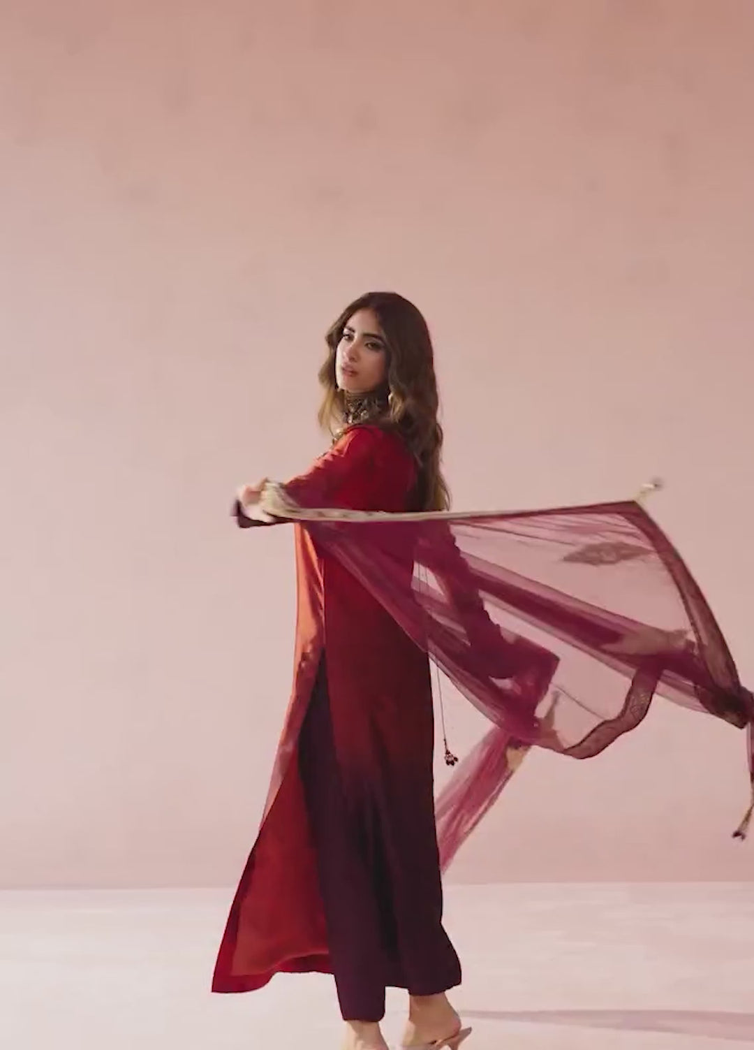 Eterna by Musferah Saad Pret Embroidered Tissue Silk 2 Piece Sunset Ombre - Festive Collection