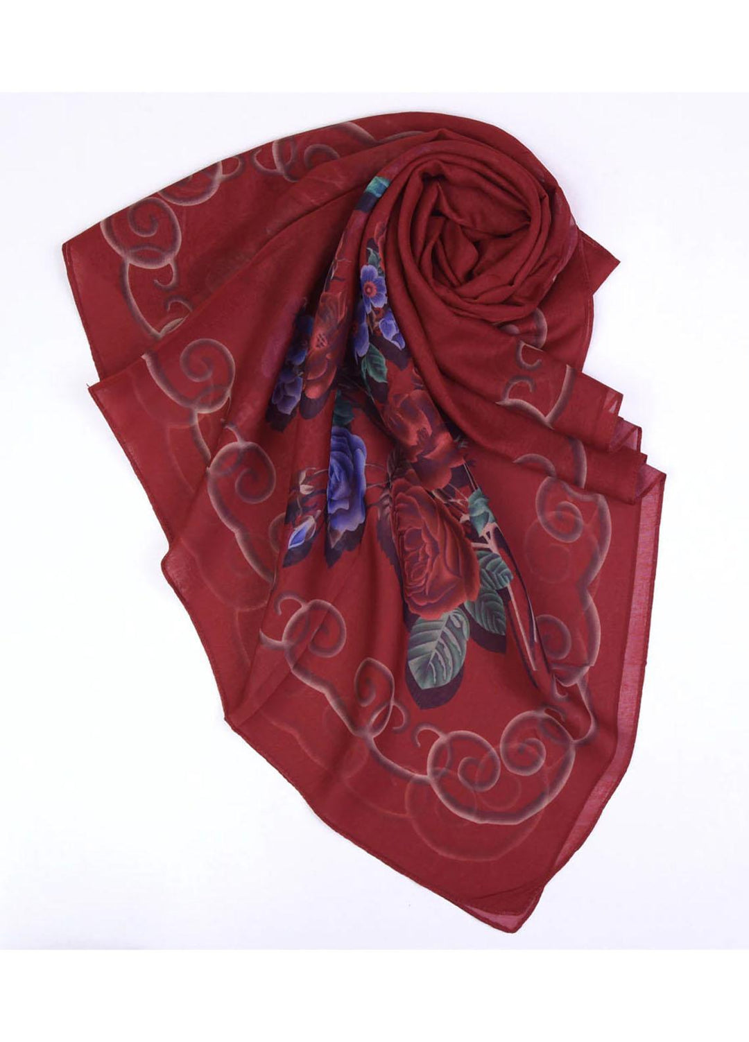 Abaya pk Printed Lawn  Hijab ABA22PH MAROON LUMINOUS - Printed Hijabs