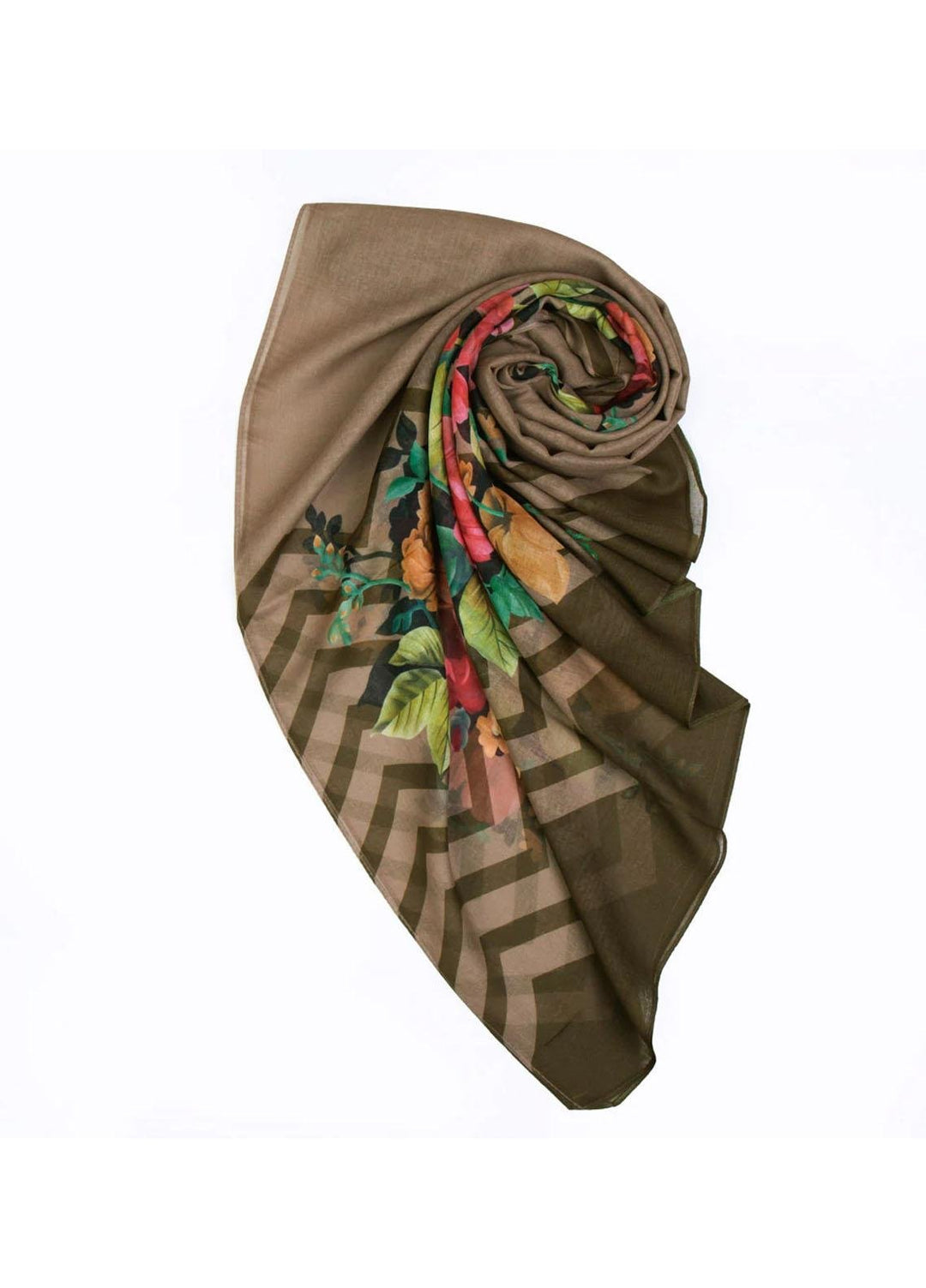 Abaya pk Printed Lawn  Hijab ABA22PH BROWN RELISH - Printed Hijabs