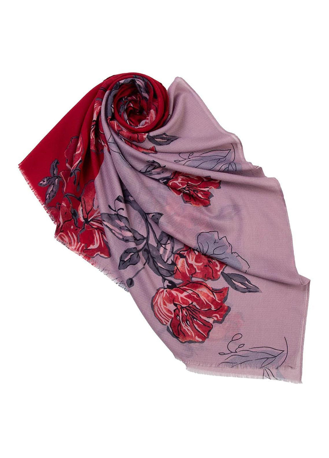Abaya pk Printed Lawn  Hijab ABA22PH MAROON FLORET - Printed Hijabs